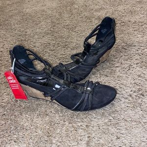 Brand new black wedges